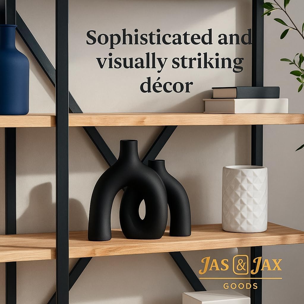 Matte Ceramic Vase Set / Black