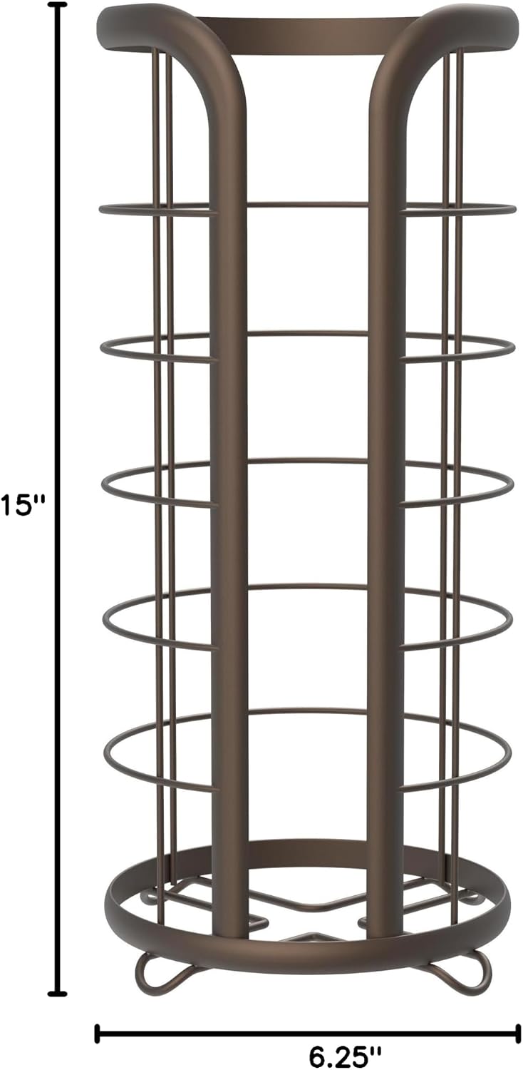 BROOKSTONE Toilet Paper Holder Stand Reserve - Free Standing Toilet Paper Stand with Storage that Holds Mega Rolls