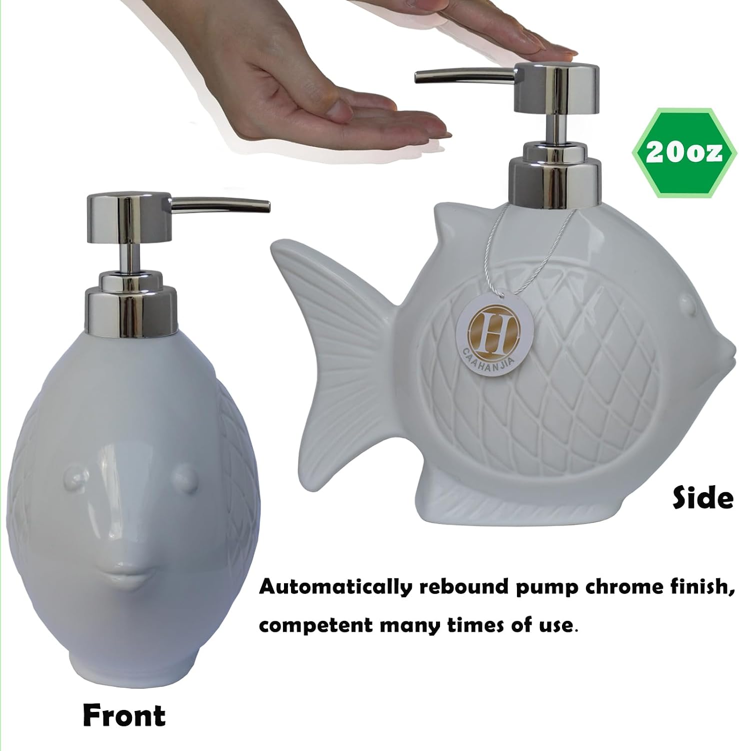 Ceramic Soap Dispenser / Ocean / White
