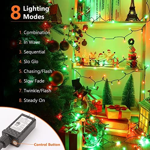 Brizled Red & Green String Lights, 78.74ft 240 LED Outdoor Christmas Lights