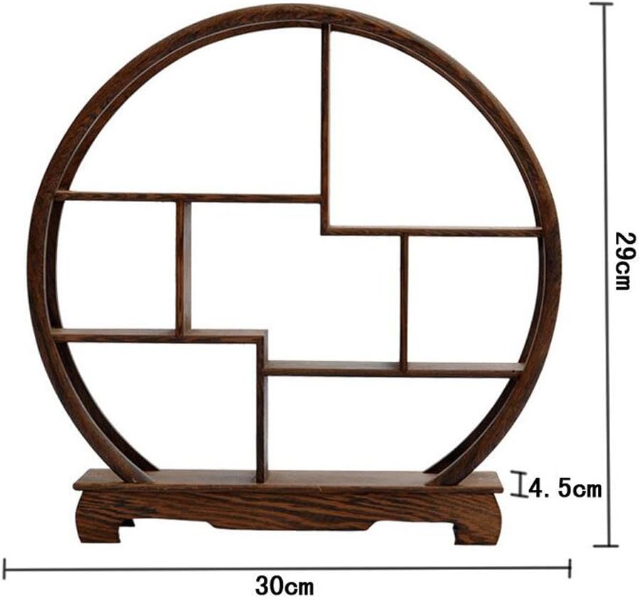 Chinese Wooden Rosewood 11" Curio Cabinets Shelf+ Mini Redware 2.5" Teacup / Circle / Set of 3