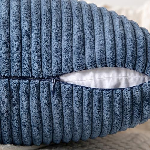 MIULEE Dusty Blue Decorative Euro Sham Pillow Covers 24x24 Inch 2 Pack