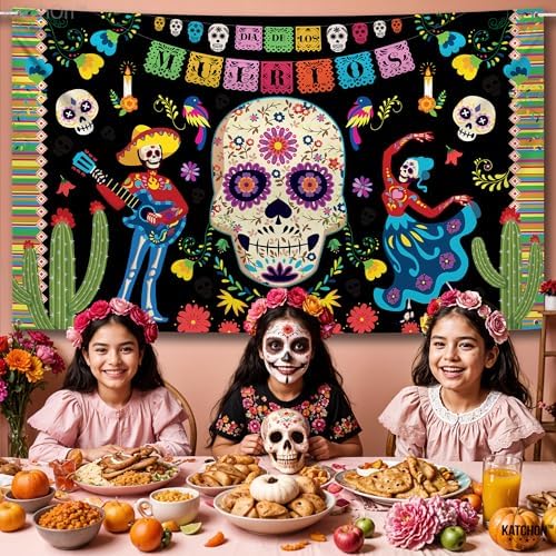KatchOn Day of the Dead Backdrop 72x44 Inch