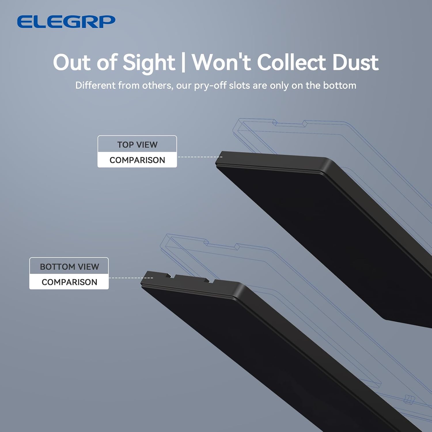 ELEGRP Blank Wall Plate Cover, 1-Gang Screwless Blank Outlet Plate, Mid-Size 4.88" x 3.13" Unbreakable Thermoplastic