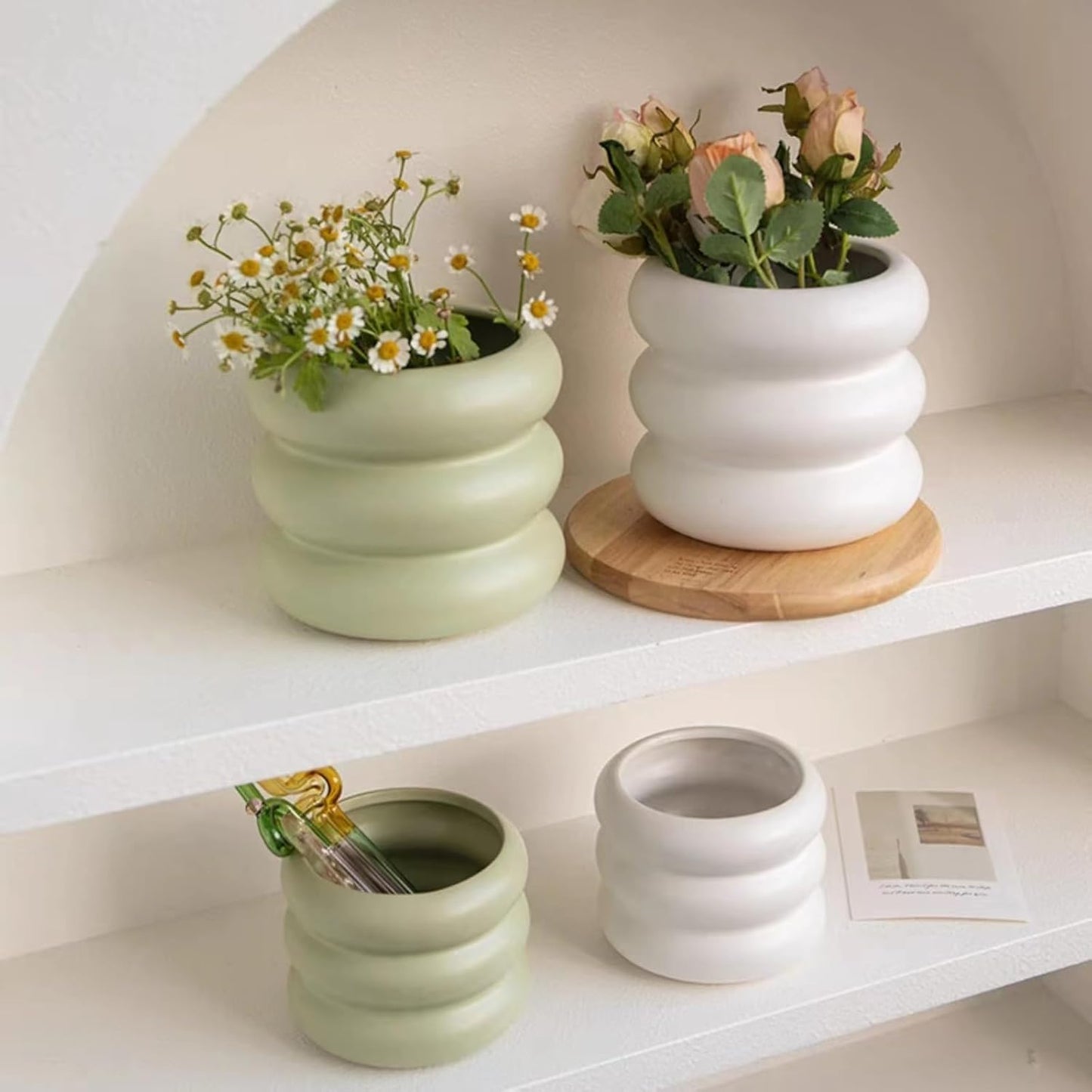 Ceramic Plant Pot Indoor / White / 6.5inch