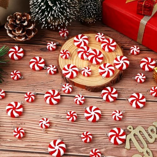 36Pcs Mini Christmas Peppermint Candy Ornaments for Tree