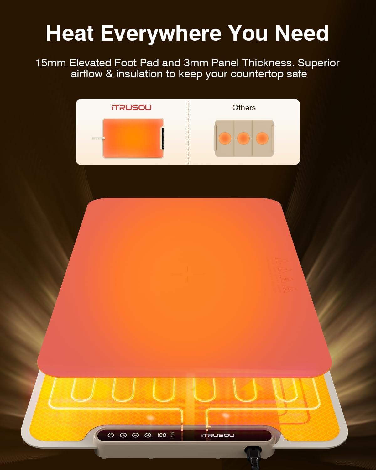 Electric Warming Tray 99H Continuous Heat / 25 x 16 / 120V / Beige