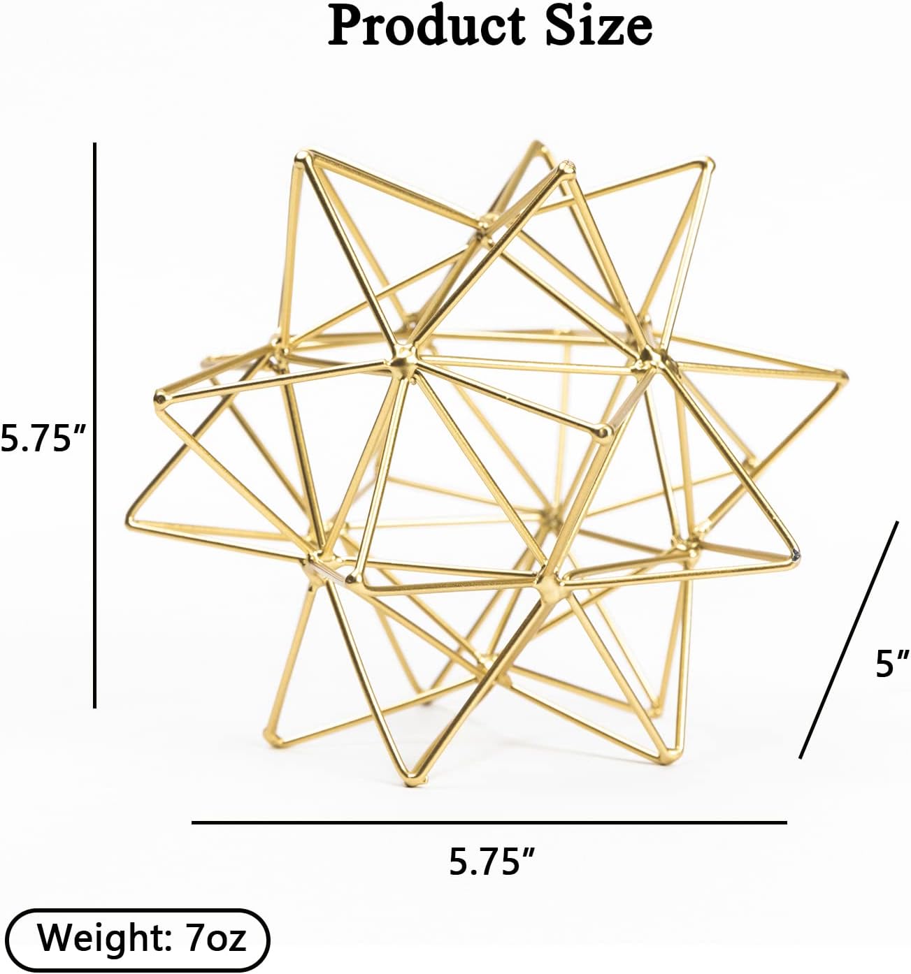 3D Metal Geometric Sculpture / Gold