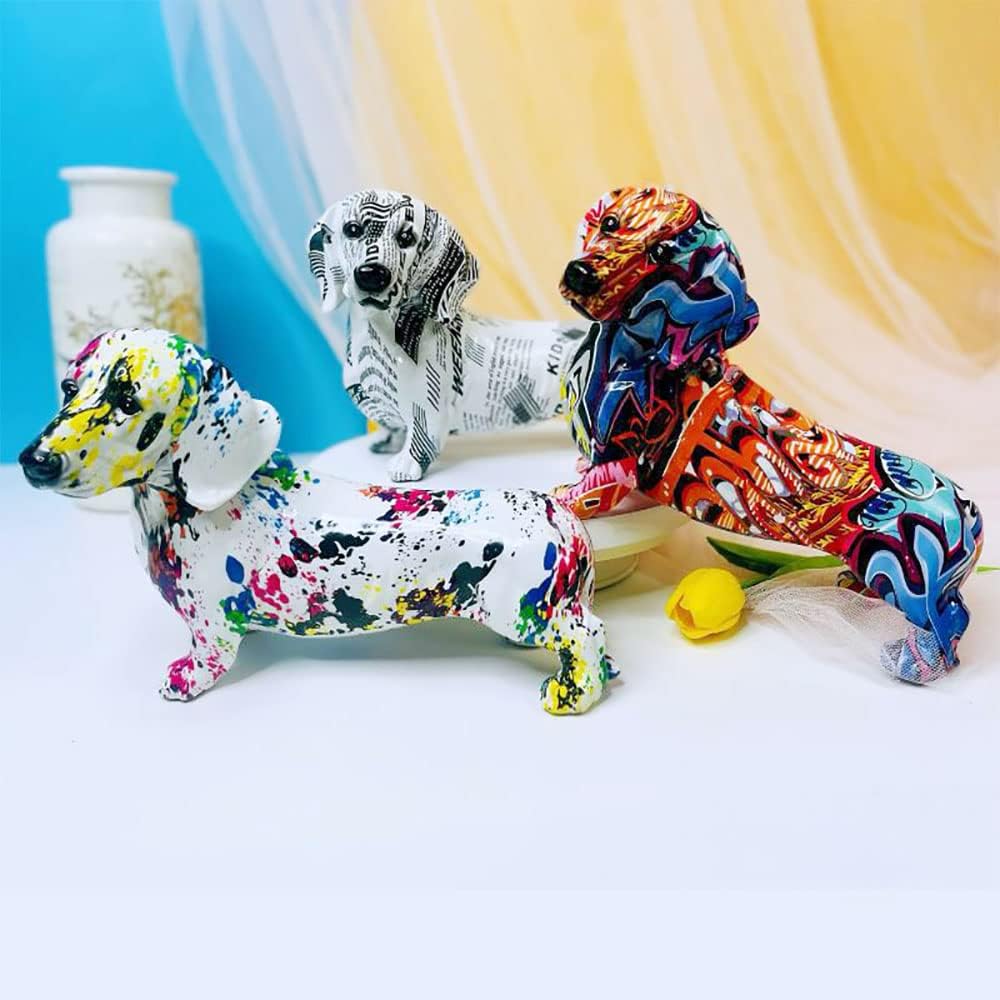 Dachshund Dog Statue Sculpture Animal Art Figurine Home Decoration / Graffiti