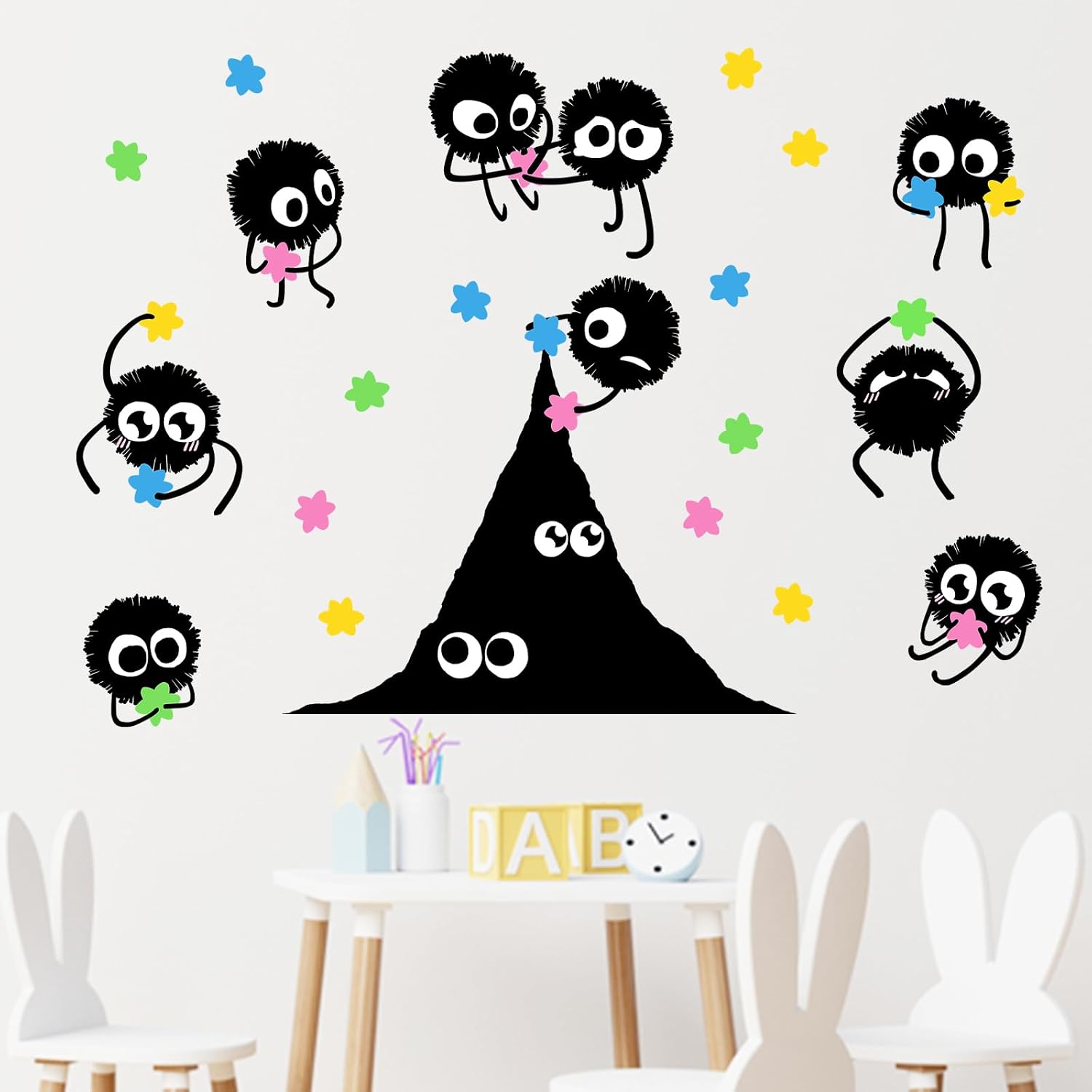 Soot Sprites Wall Decals Stickers / Black Briquet