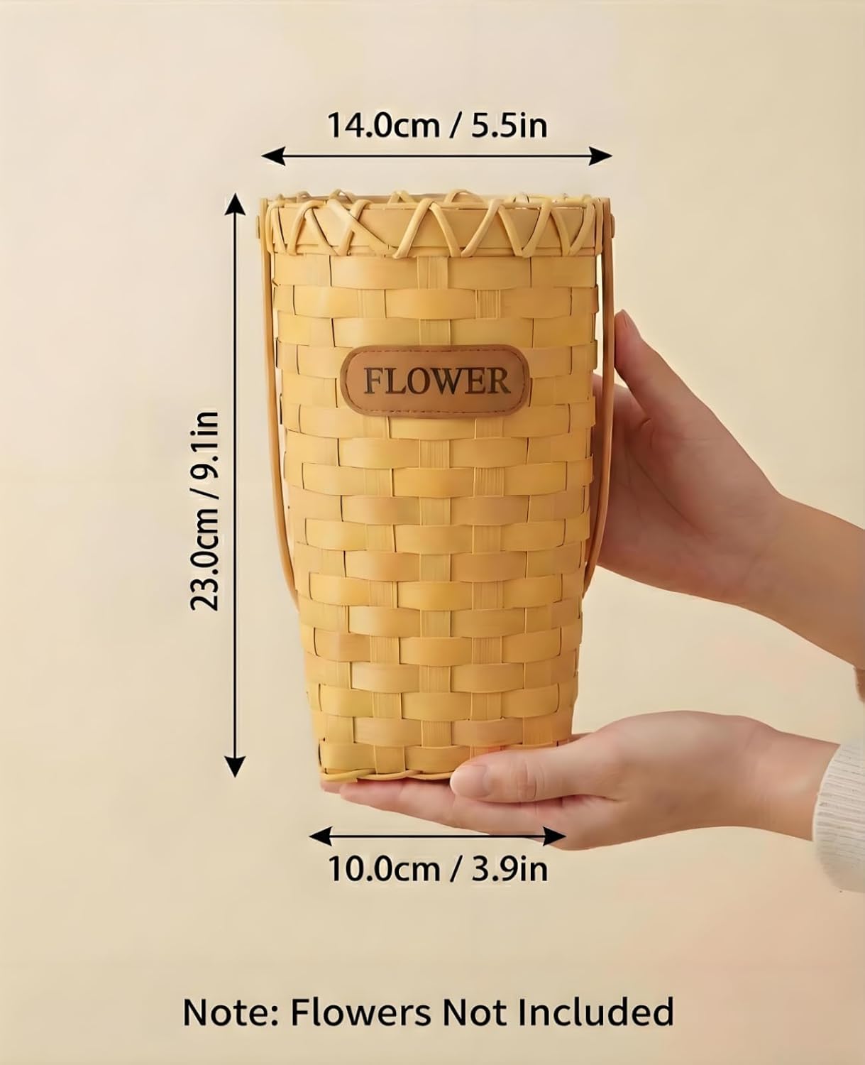 Woven Hanging Basket / Cone-shaped / 9 Inch