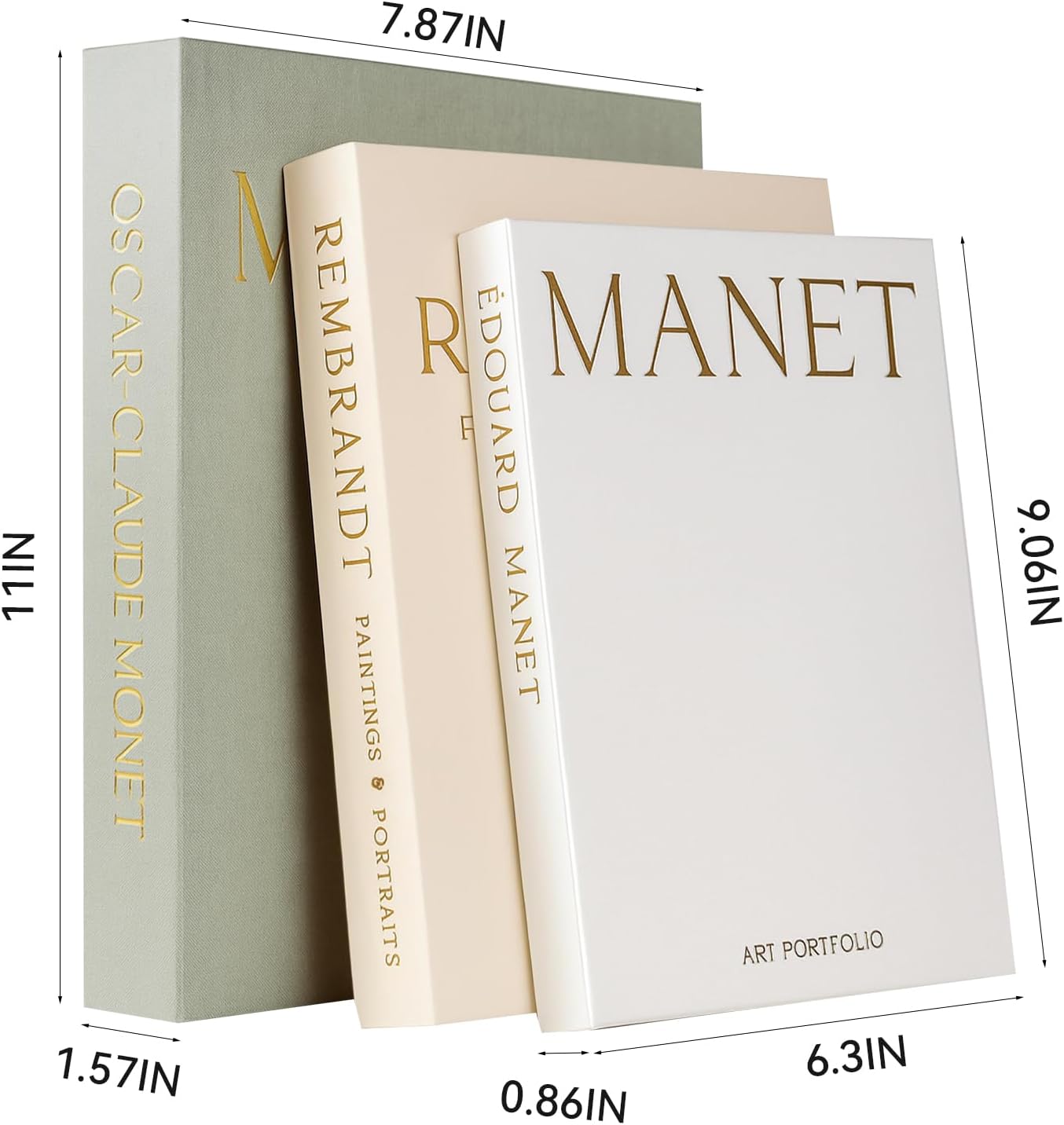 Decorative Faux Books / Sage-beige-white / Set of 3