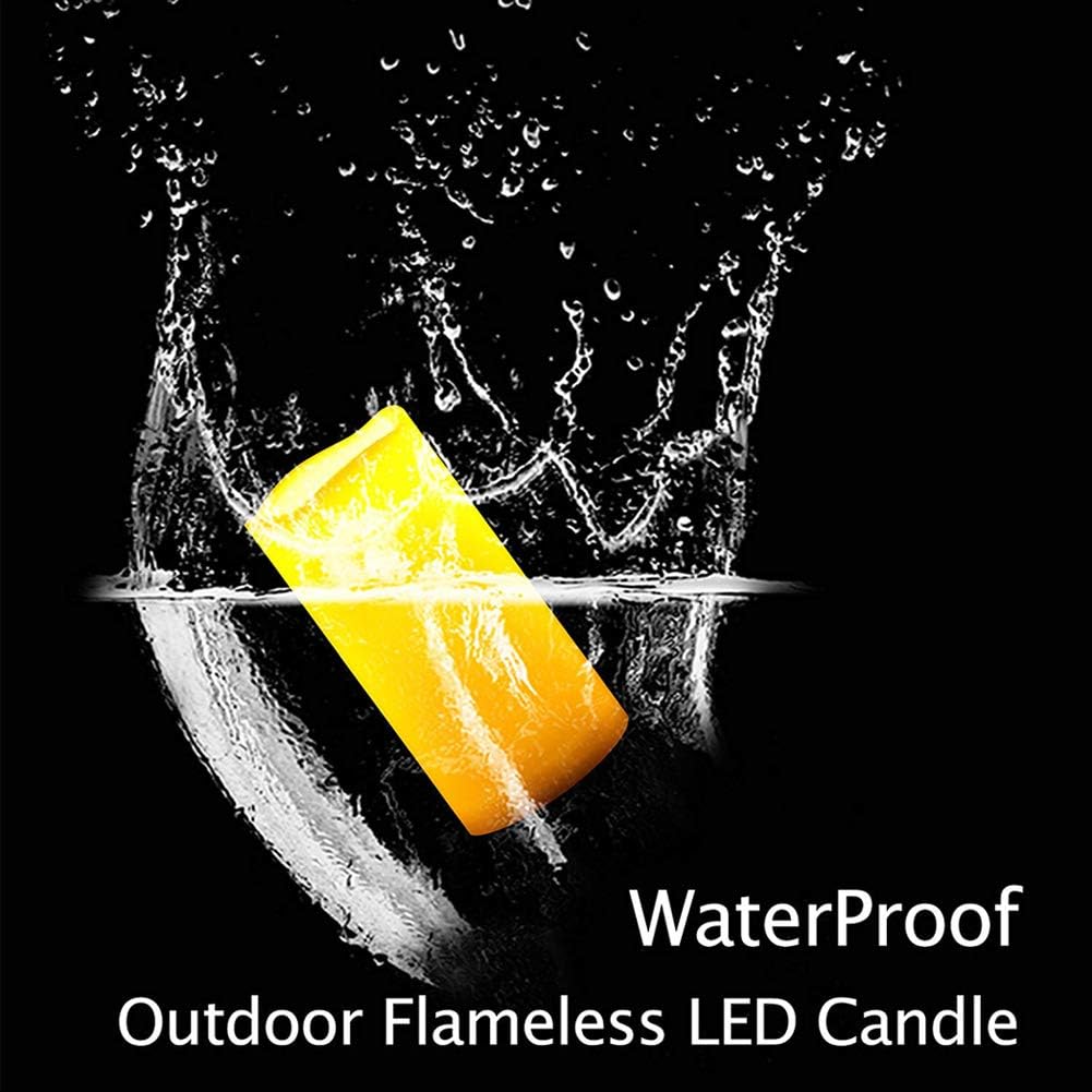 Flameless Candles, LED Flickering Candles Set of 6 (H 6" xD 3") Battery Operated Candles,Waterproof Flameless Candles