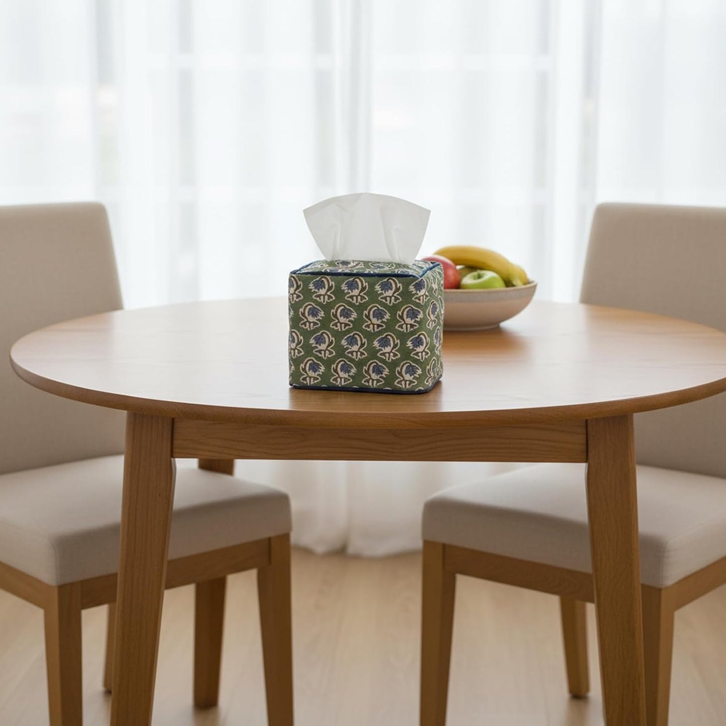 Fabric Tissue Box Cover / Green