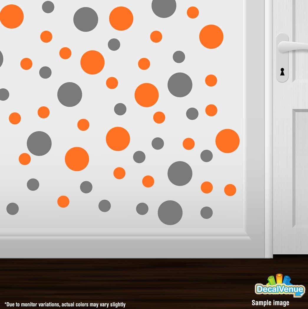 Polka Dots Stickers / 30 Decals / Orange