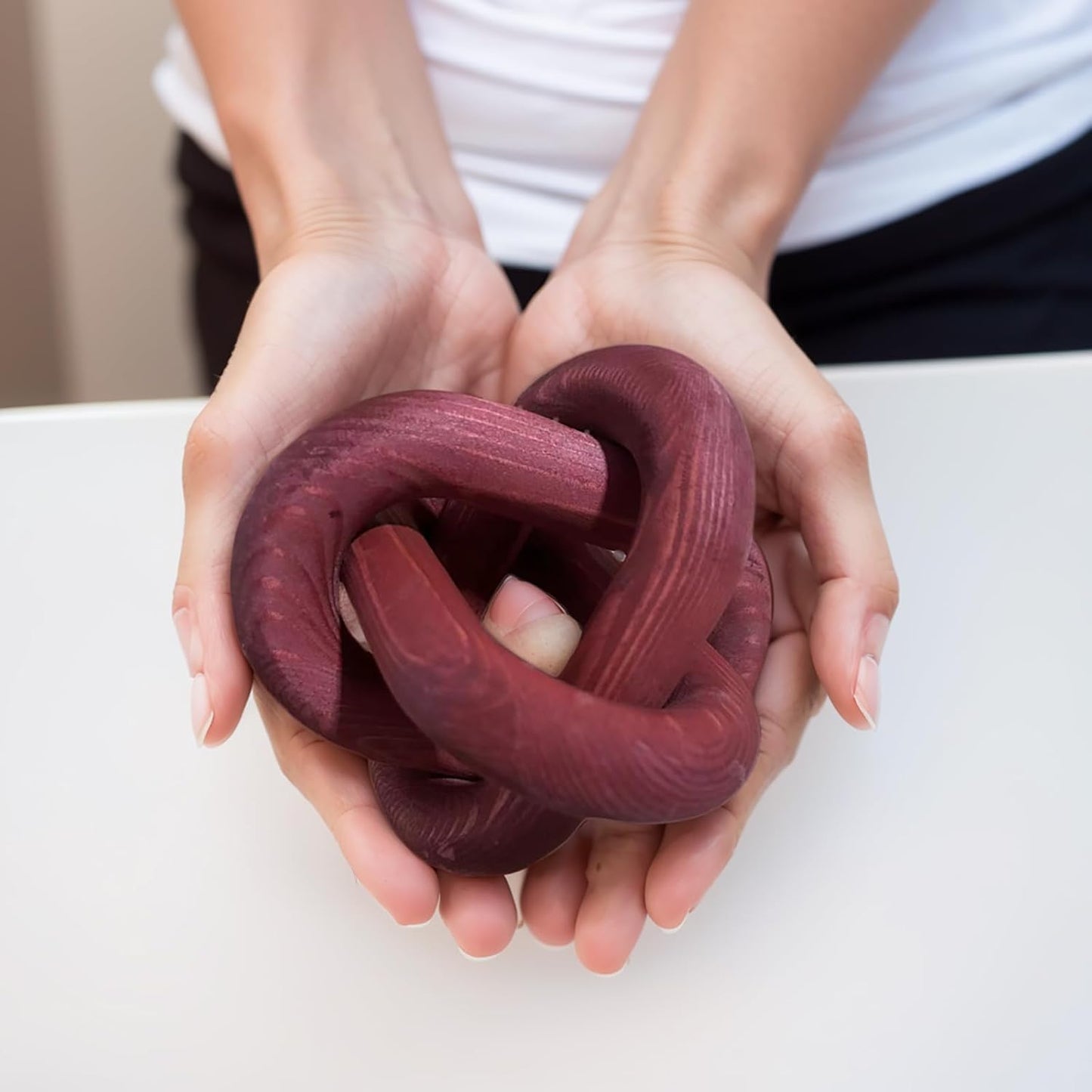 Wood Knot Chain Link Decor / Wine