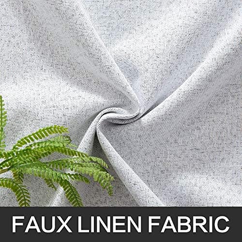 MIULEE 100% Blackout Linen Curtains for Bedroom 42x84 Inches Grayish White