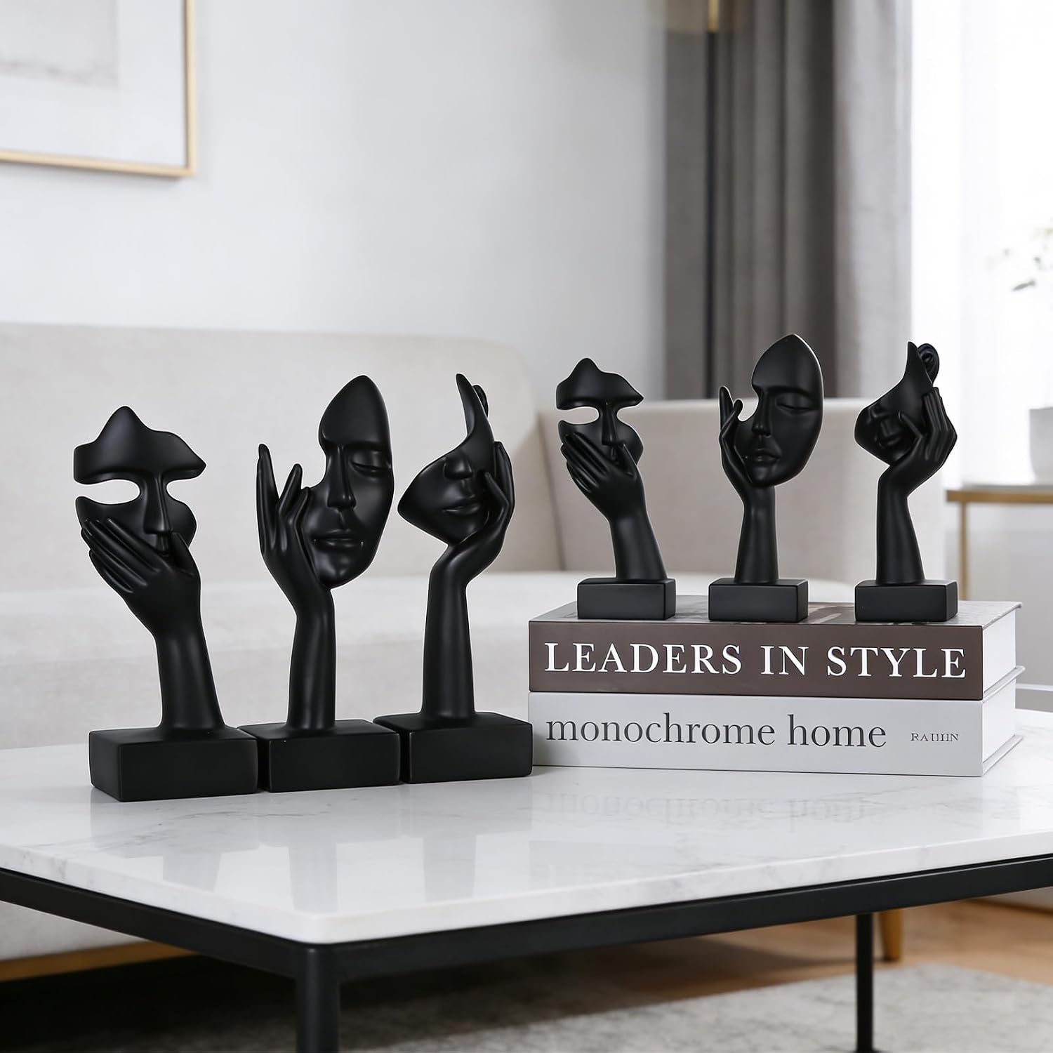 Thinker Large Statue Set / Black / Set of 9