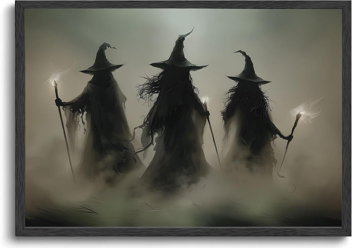 ILLBDR Halloween Three Wizards Canvas Wall Art Poster 16x24 inch