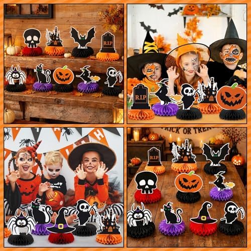 Halloween Table Decorations, 10Pcs Spooky Honeycomb Centerpieces