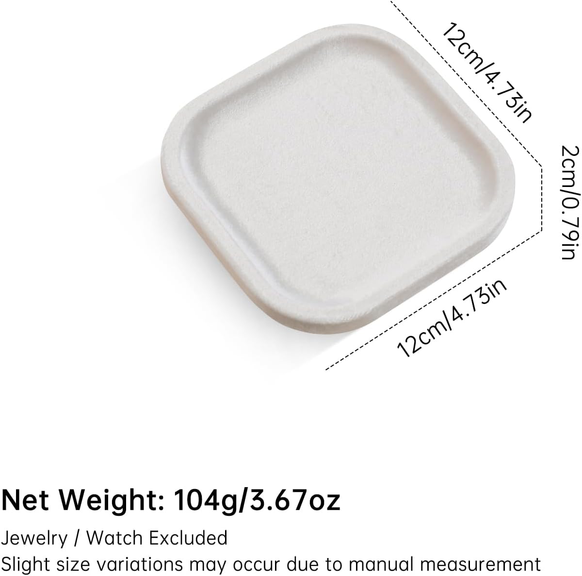 Resilient Velvet Jewelry Display Tray for Ring Earrings Bracelet Necklace / Light Beige / 4.7 x 4.7