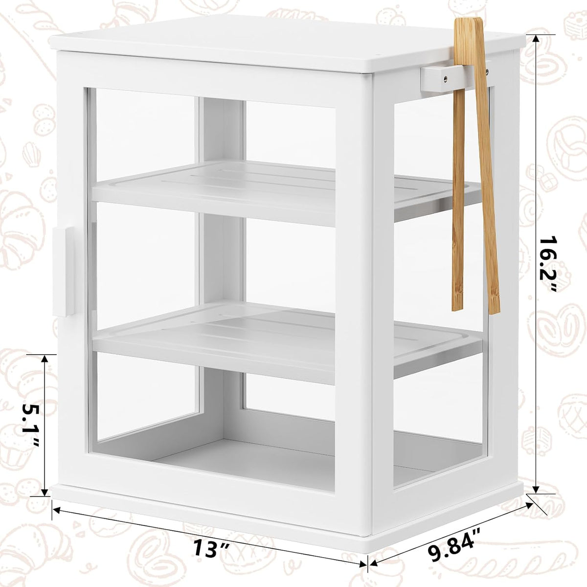 WOWLIVE Bread Box for Kitchen Countertop, 3 Layers Bread Storage Container | Large Bamboo Bread Bin for Homemade Bread