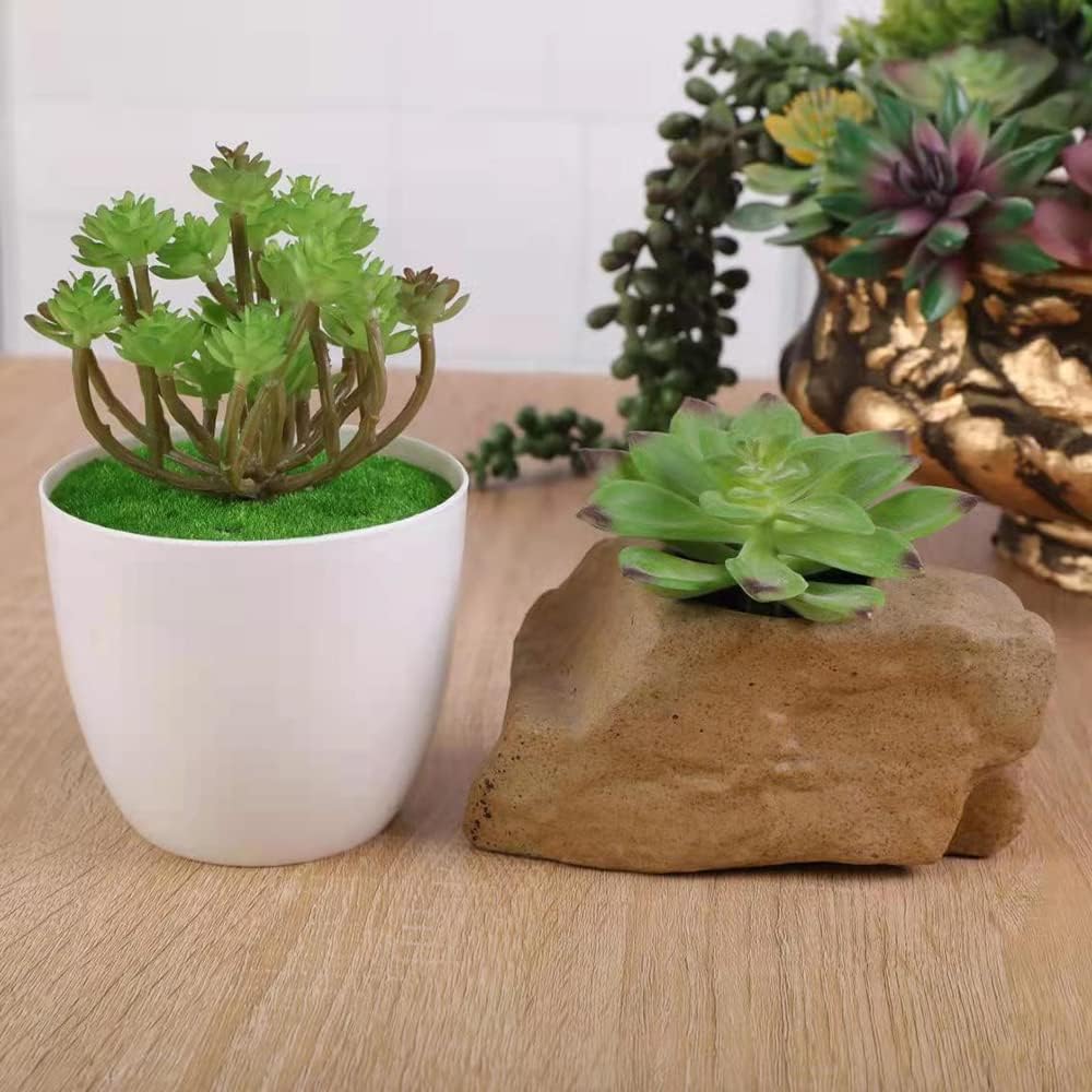 Artificial Succulents Realistic Textured Fake Succulents Unpotted Artificial Cactus / Set of 18