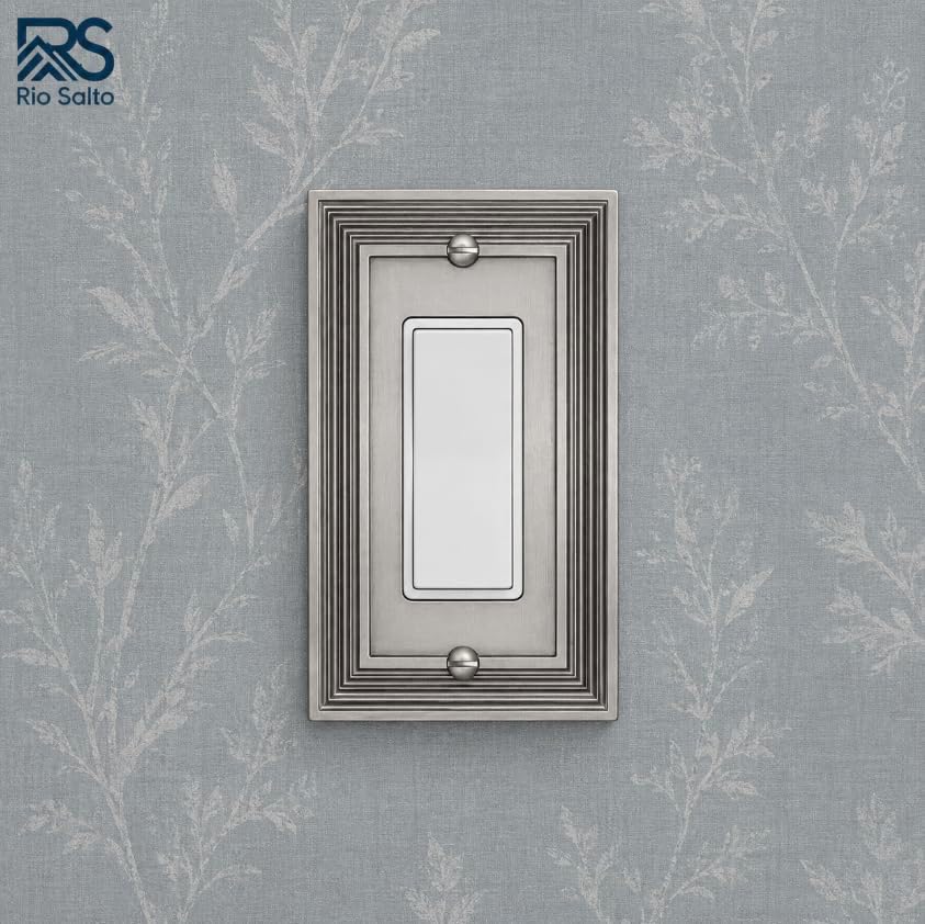 Rio Salto Light Switch Cover Plate Rocker Switch Plate Decorator Paddle GFCI Brushed Brass Gold Metal Outlet Covers
