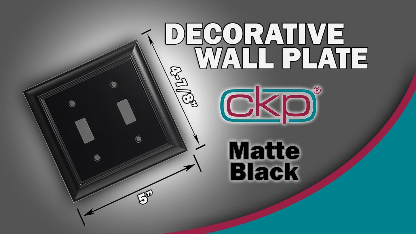 Cool Knobs and Pulls (CKP) Impressions Collection, 31193 Decorative Double Toggle Wall Plate/Outlet Cover, Long Lasting