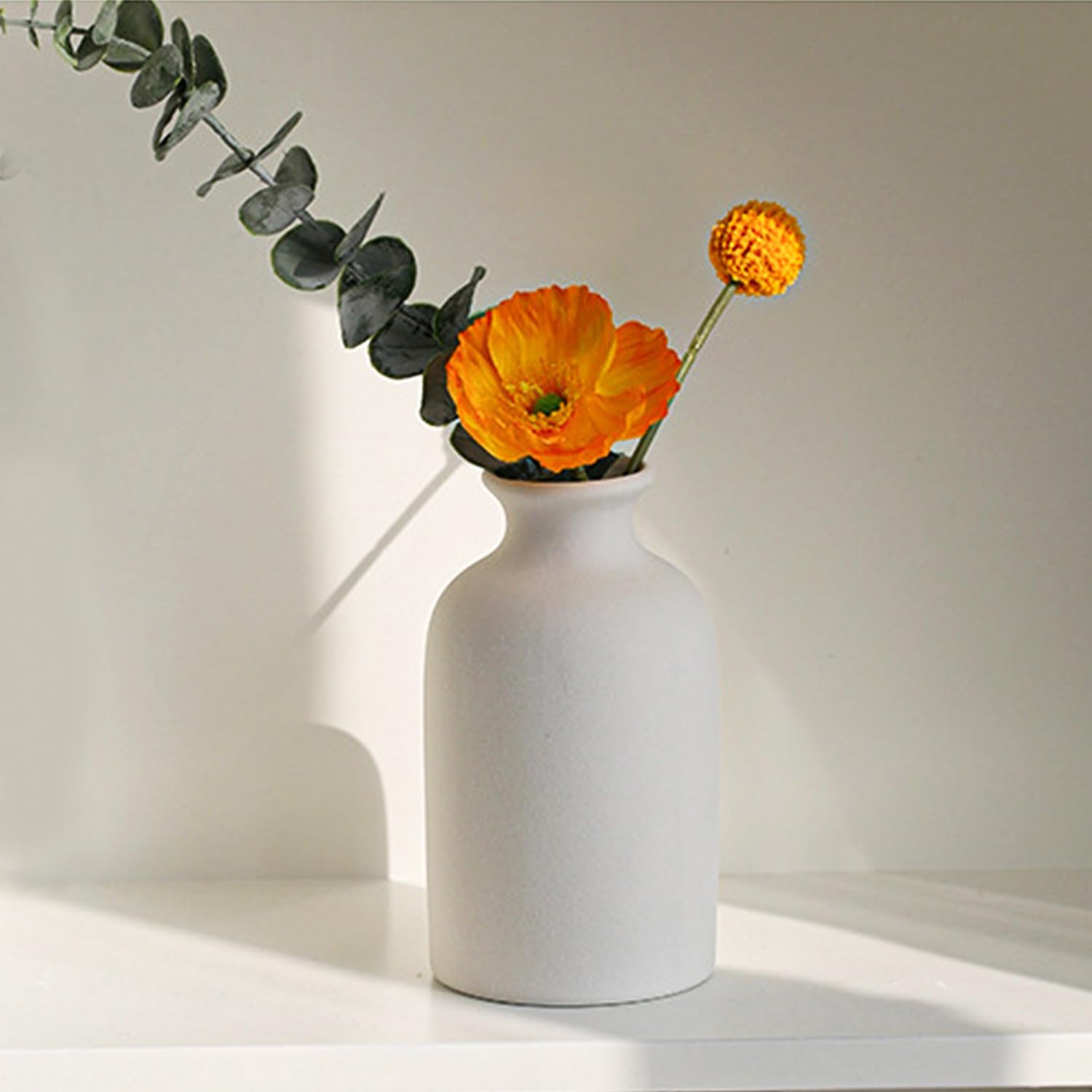 Modern White Small Ceramic Vase / White - Style 4 / Set of 12
