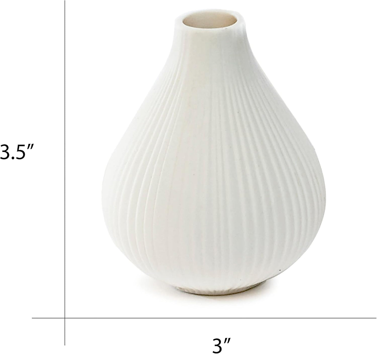 ‘Frost’ Ceramic Flower Vase / White / Set of 6
