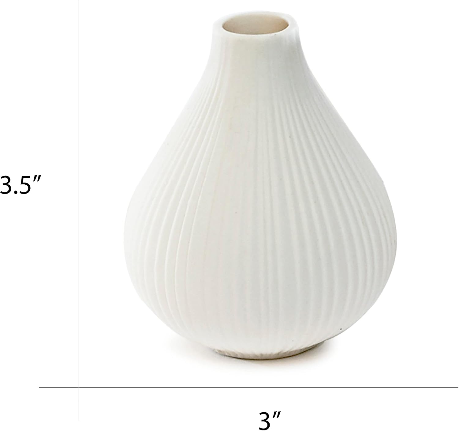 ‘Frost’ Ceramic Flower Vase / White / Set of 6