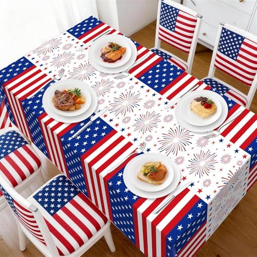 3 Pack Patriotic Tablecloths,Red White and Blue Tablecloth,Patriotic Decor