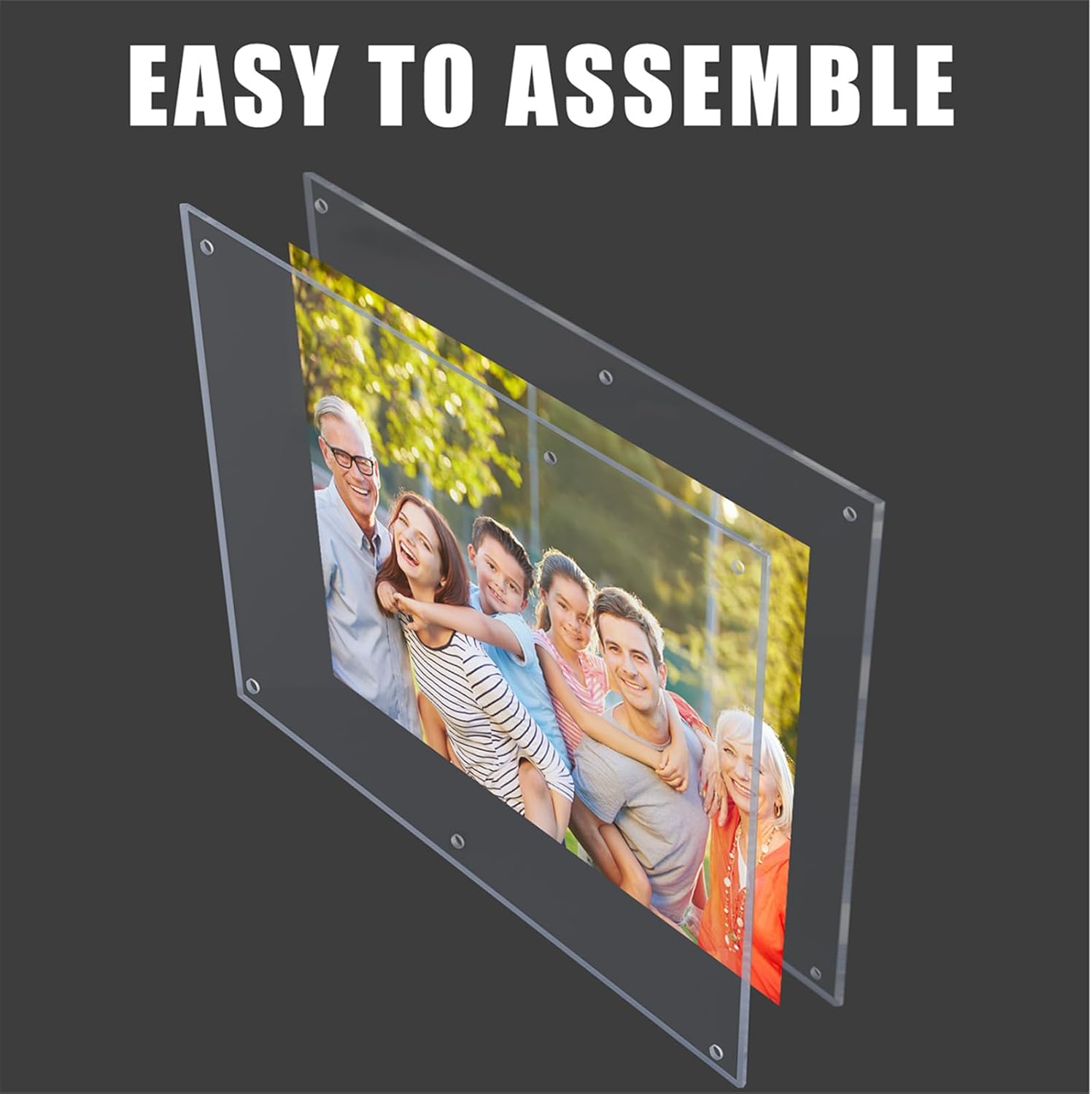 Kalami 3Pack 16x20 Clear Acrylic Wall Mount Picture Frame Self Adhesive | No Drill Holes Floating Frameless Large Photo