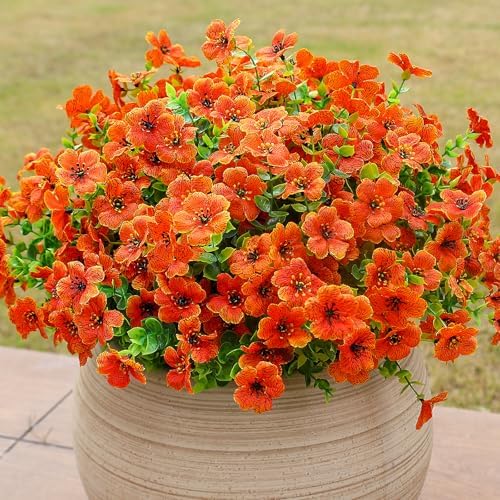 alyptus Artificial Mums for Outdoors – 12 Bundles UV Resistant Fall Flowers, Faux Outdoor Flowers & Fake Mums for Fall Decor