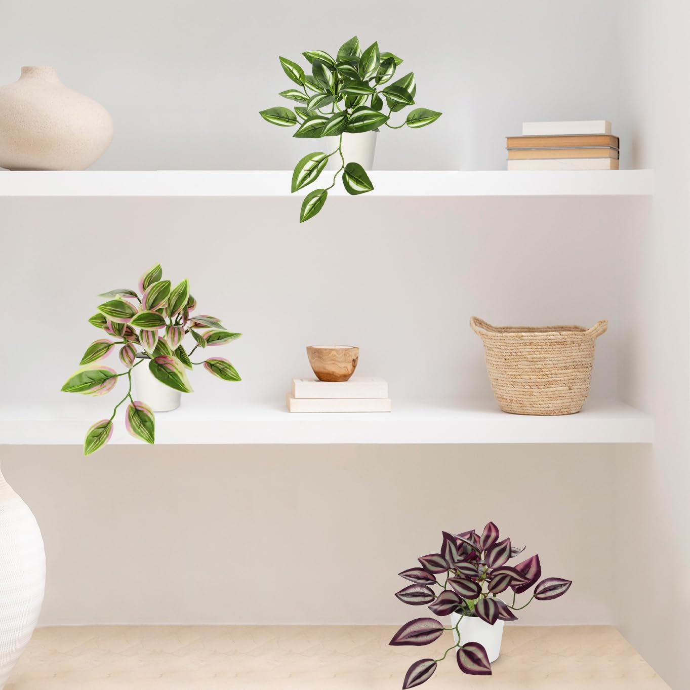 Fake Plants Artificial Plants Indoor Faux Plant / Style 5 / White / Set of 6