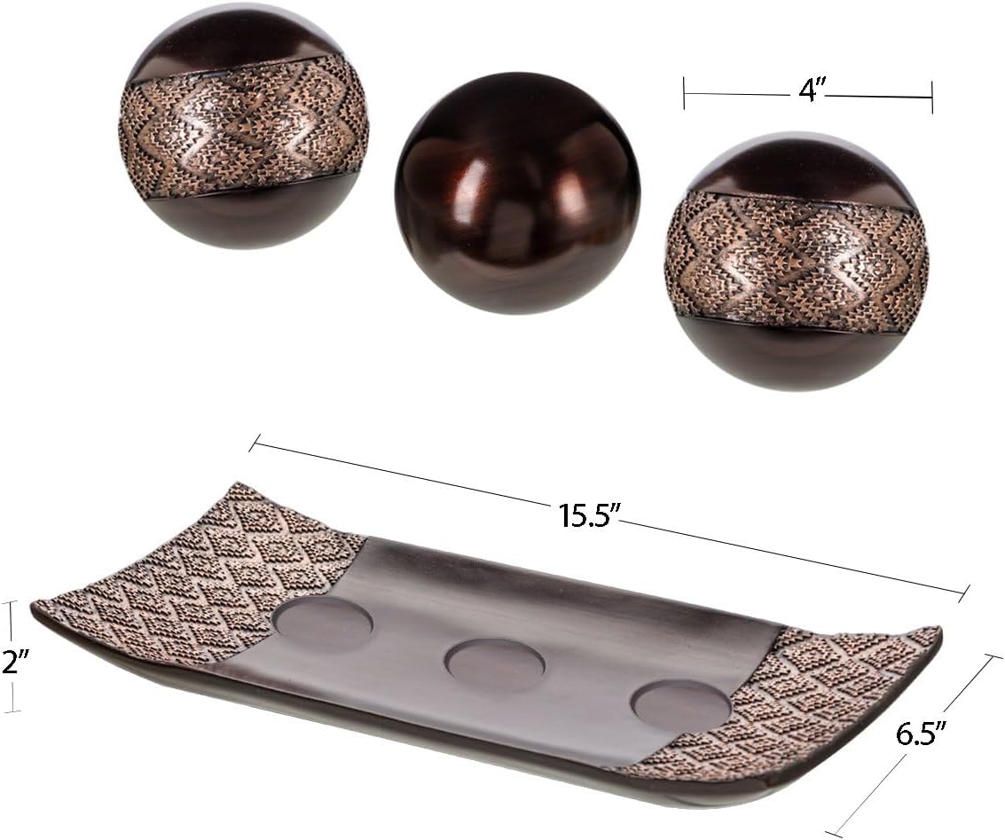 Dublin Tray and Ball Set / Brown