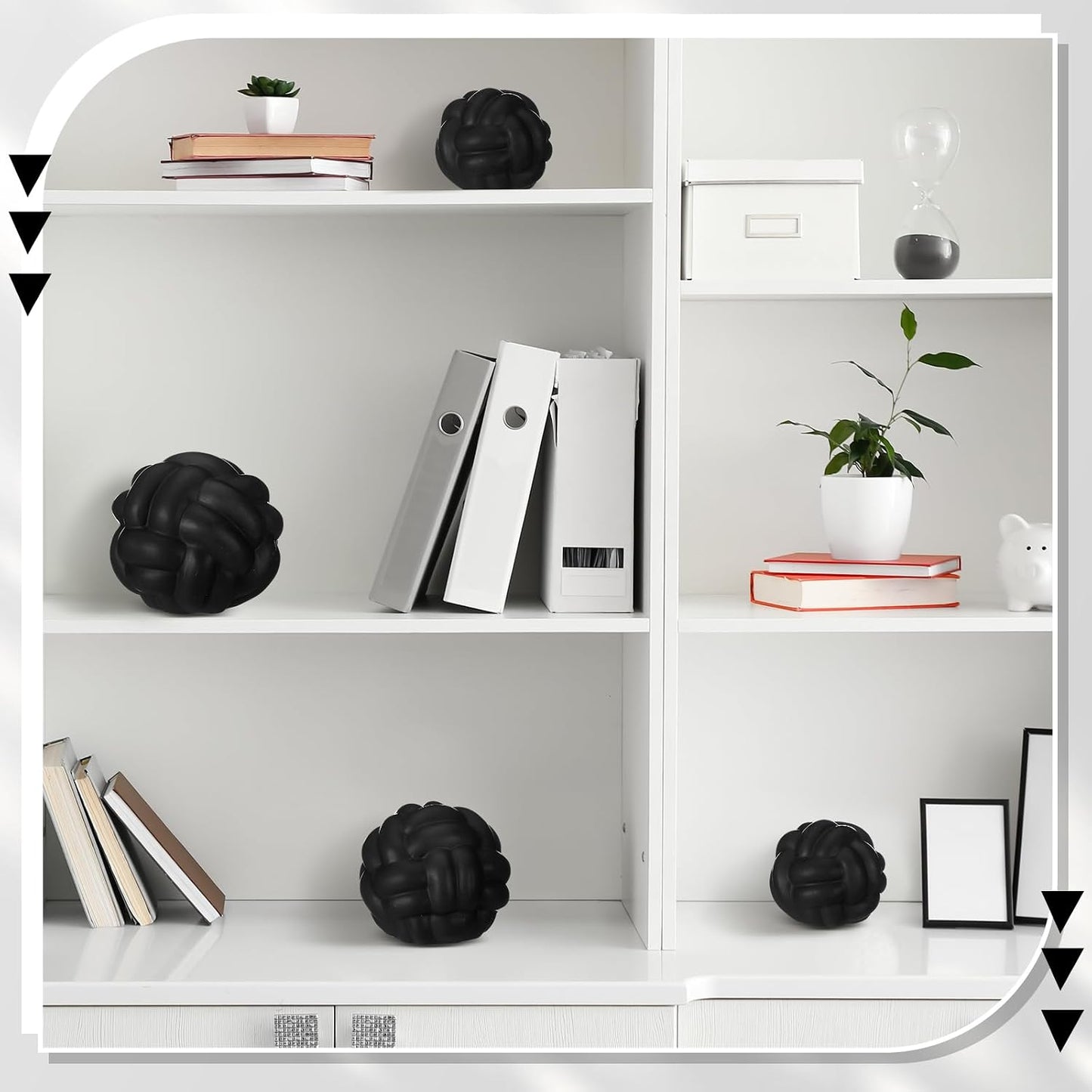 Entry Table Ceramic Aesthetic / Matte Black / Set of 3