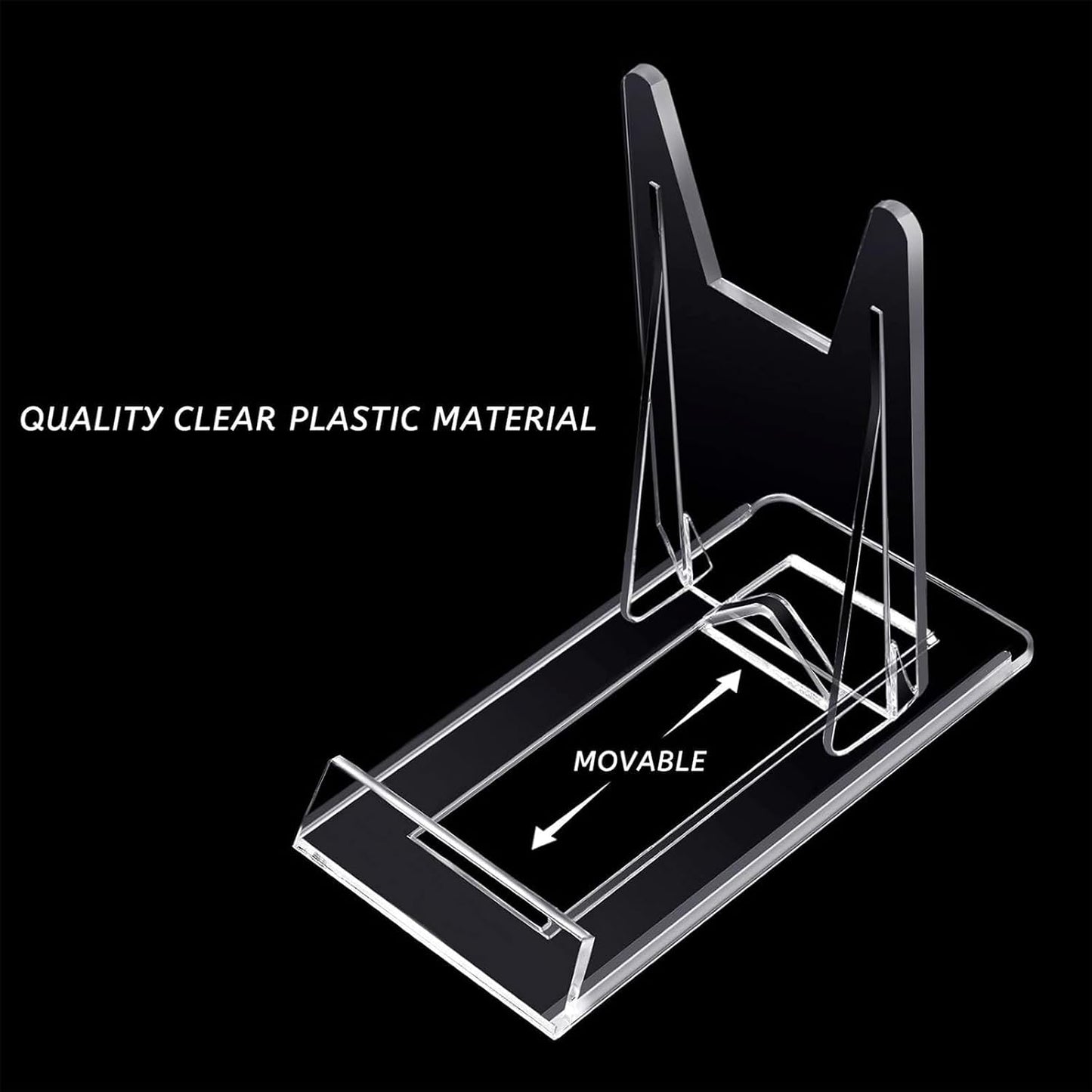 Zonon Acrylic Plate Stands for Display Adjustable Plastic Stand Holders Picture Plate Holders Clear Mini Easels Stands