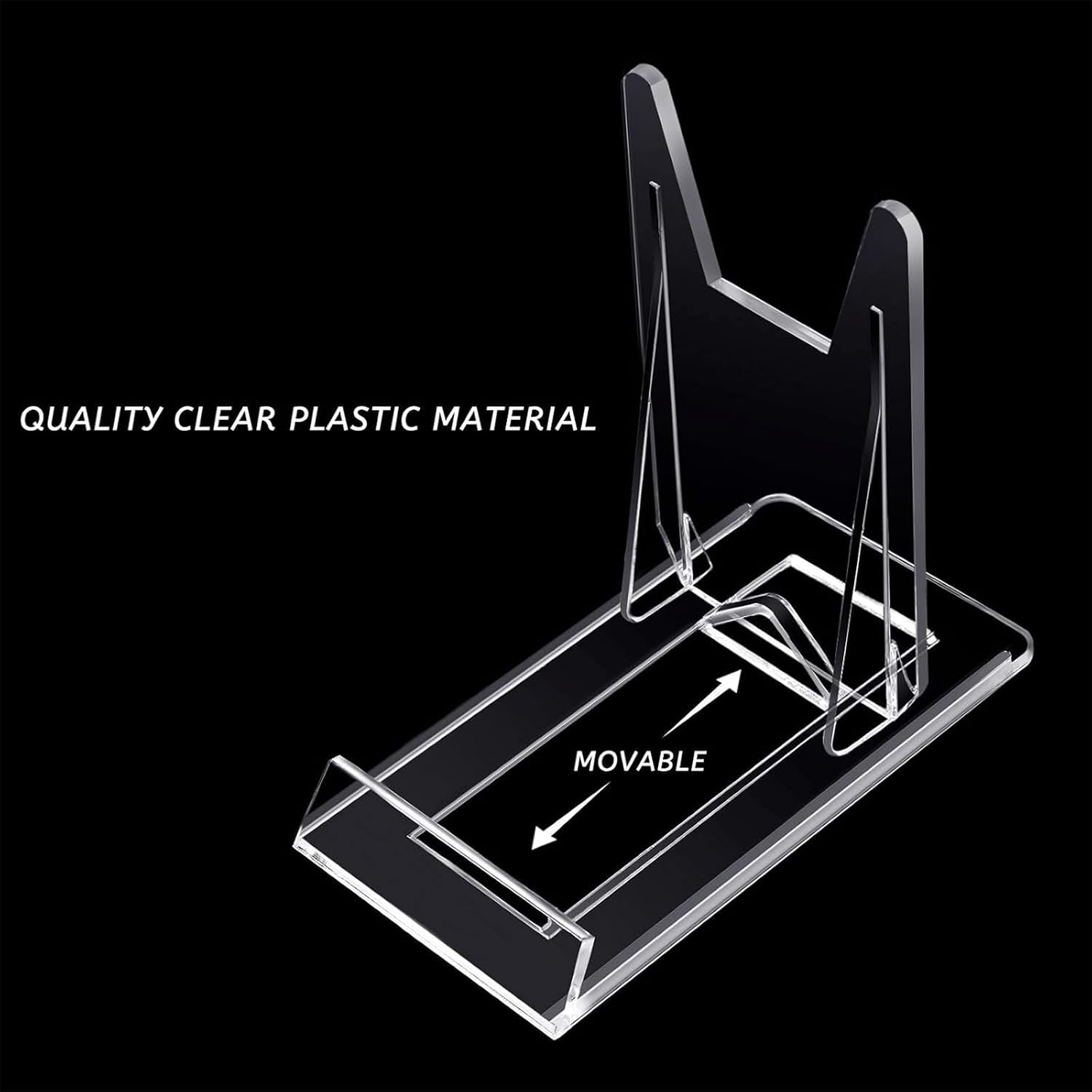 Zonon Acrylic Plate Stands for Display Adjustable Plastic Stand Holders Picture Plate Holders Clear Mini Easels Stands