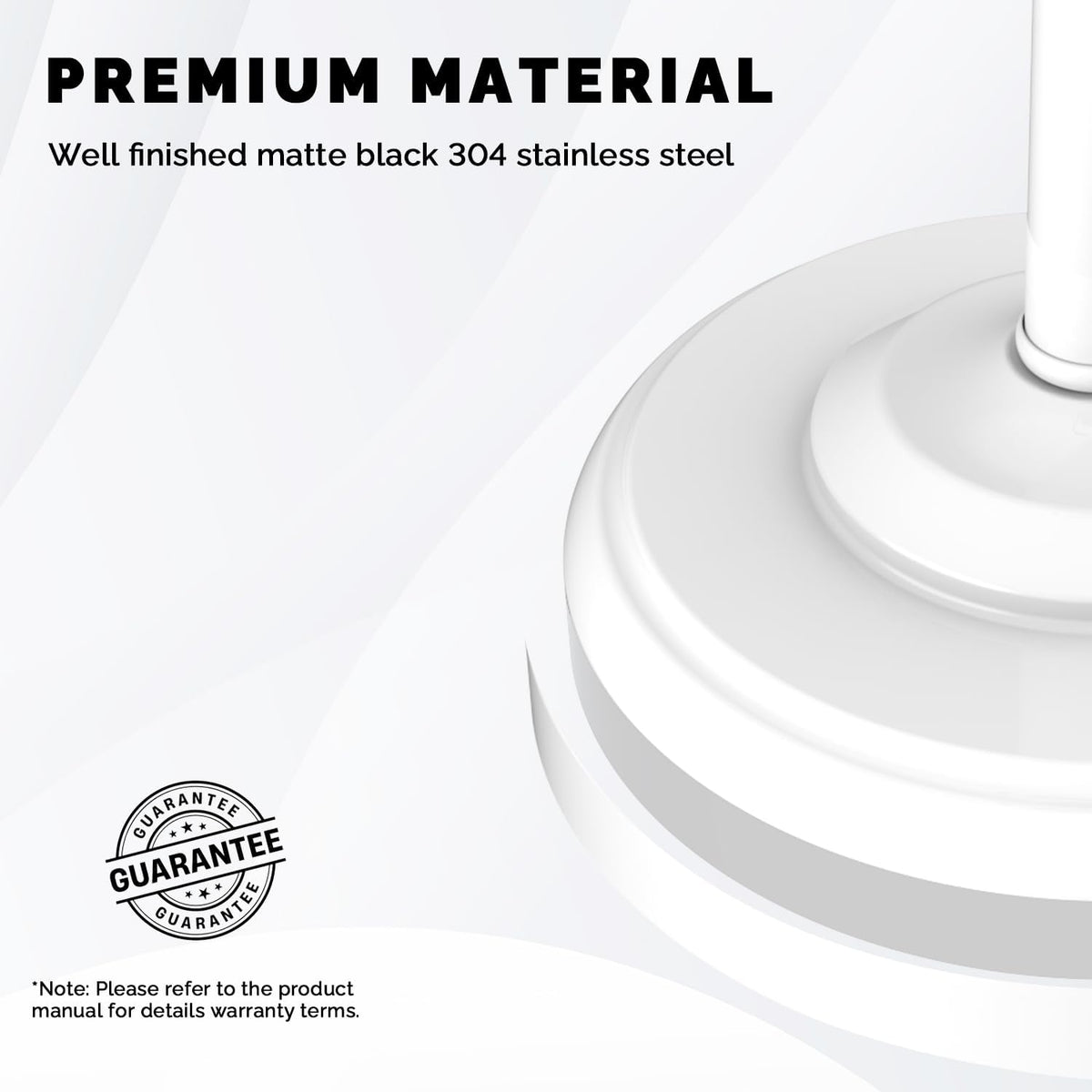 White Toilet Paper Holder Stand Stainless Steel & Weighted Base | Post Pivoting Design Easy to Change Roll, Mega Roll