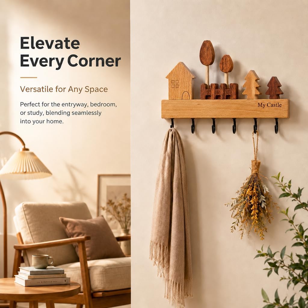 Rustic Solid Wood Entryway Organizer / Style A