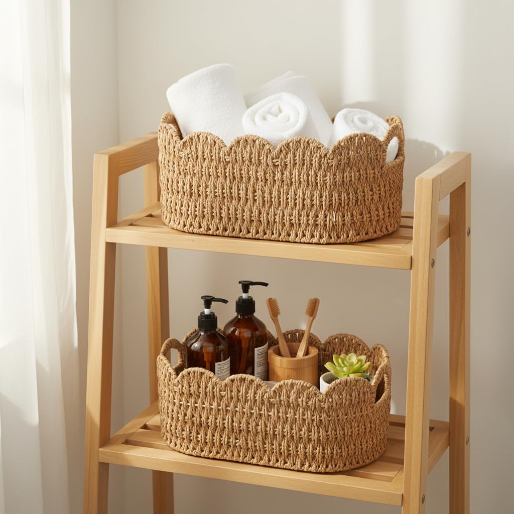 Woven Storage Baskets / Natural / Set of 2
