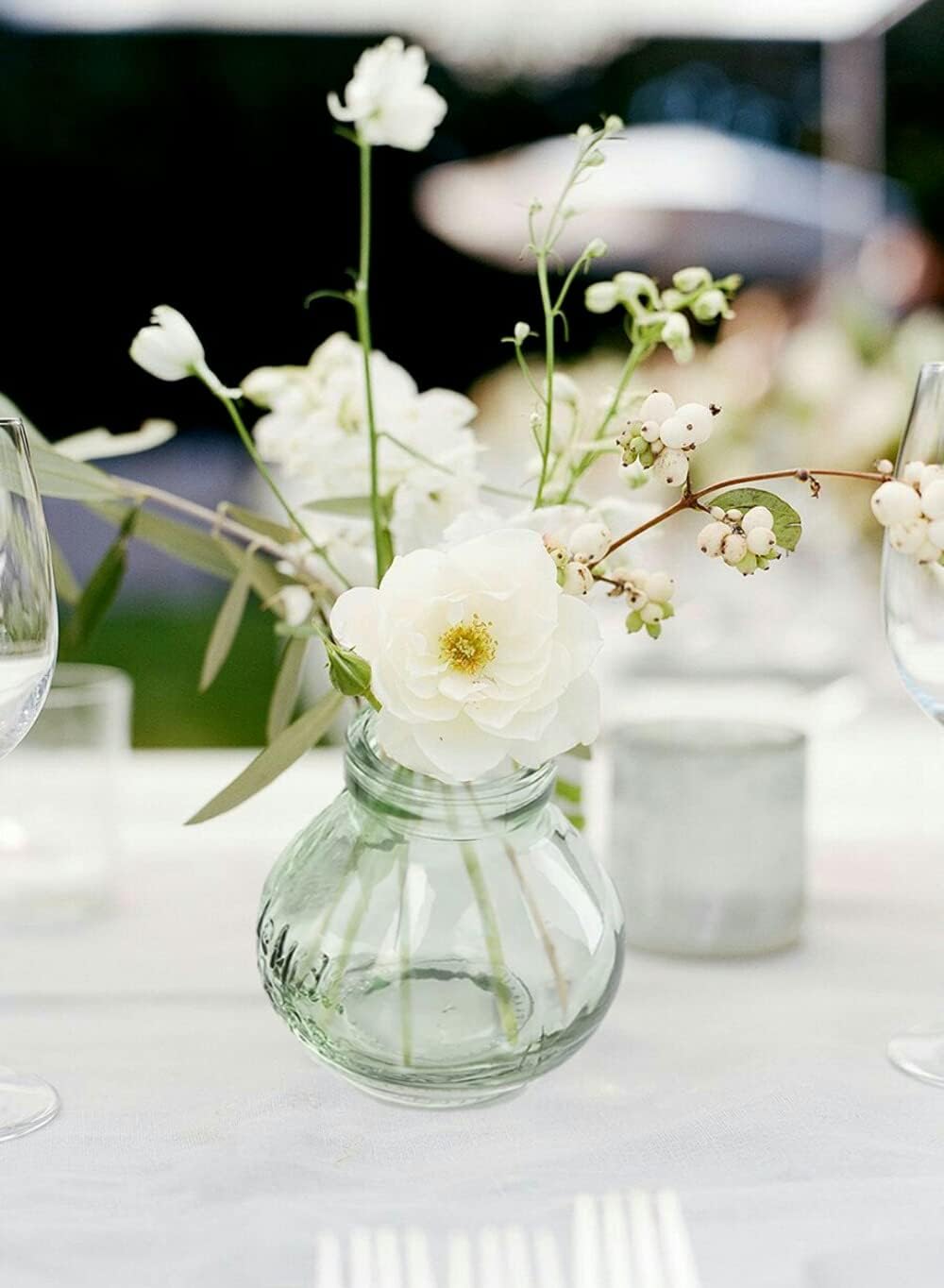 Mini Glass Le Midi Bell Bud Vase / Twin / Green