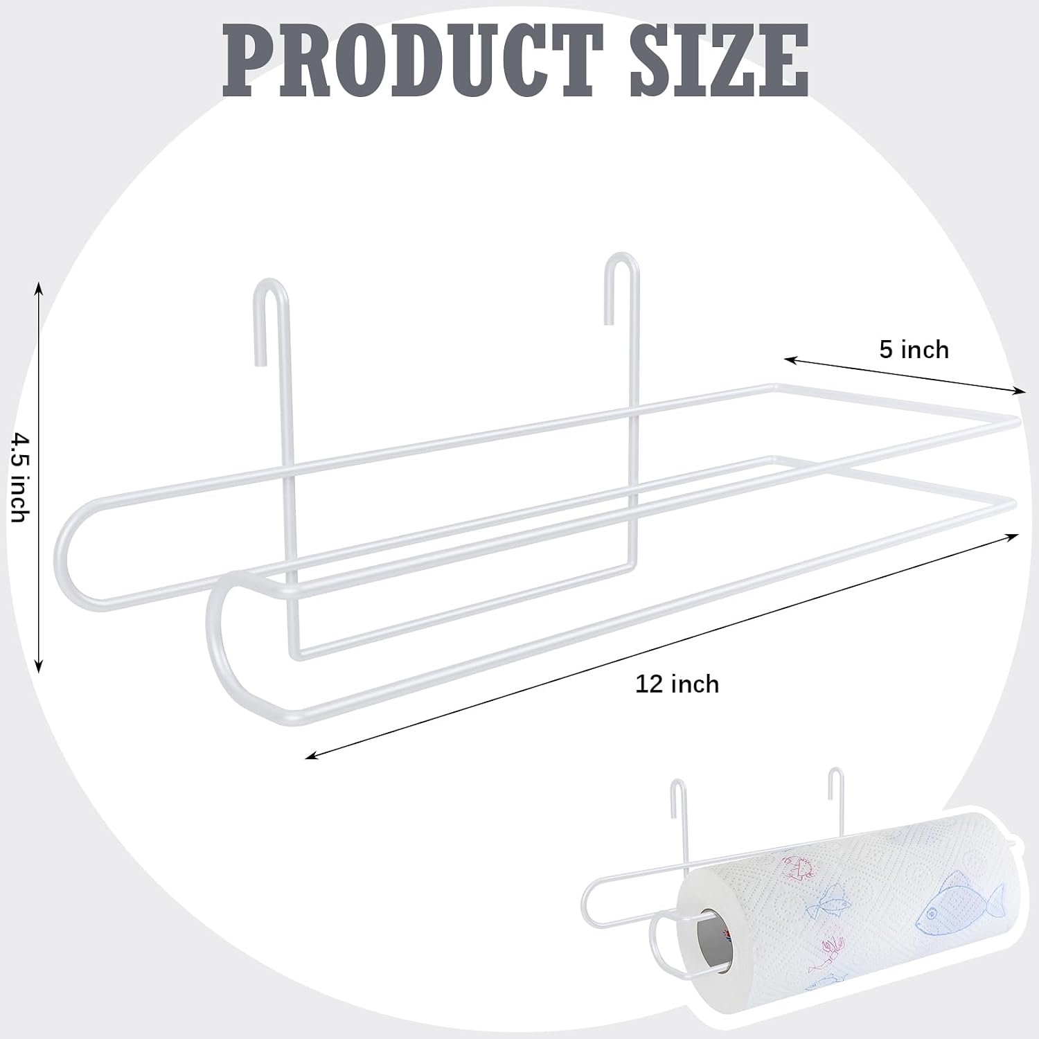 CroBlissful Paper Towel Holder for Wire Shelving 5'' D x 12'' W x 4.5'' H Hanging Paper Towel Holder Wire Shelf