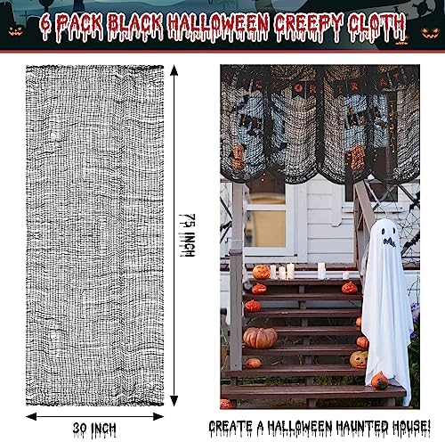Riare 6pcs Halloween Creepy Cloths, Halloween Fabric Yard Outdoor Decor