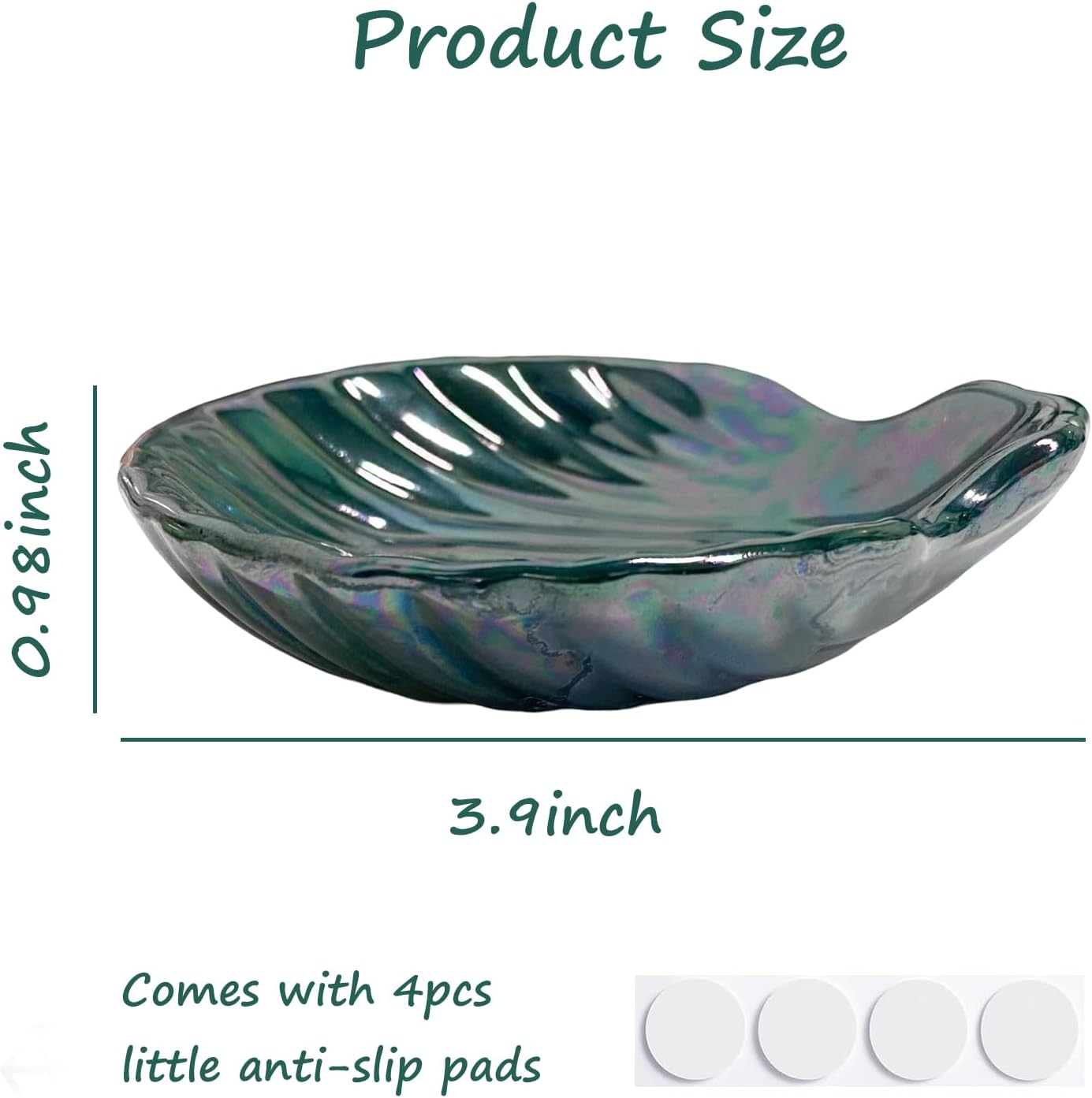 Ceramic Ring Holder Dish for Earrings Necklace / Deep Teal
