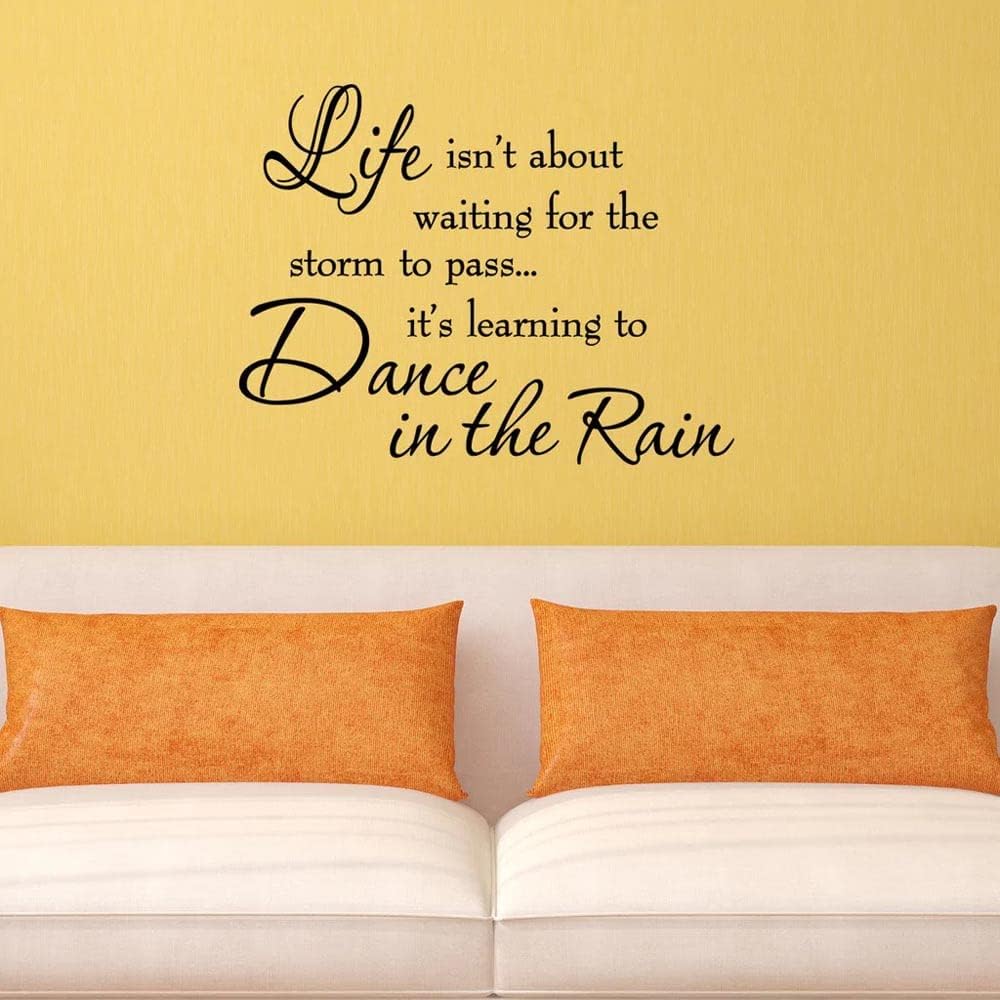 Life Isnt About Waiting for The Storm to Pass Its Learning to Dance in The Rain Vinyl Wall Decal