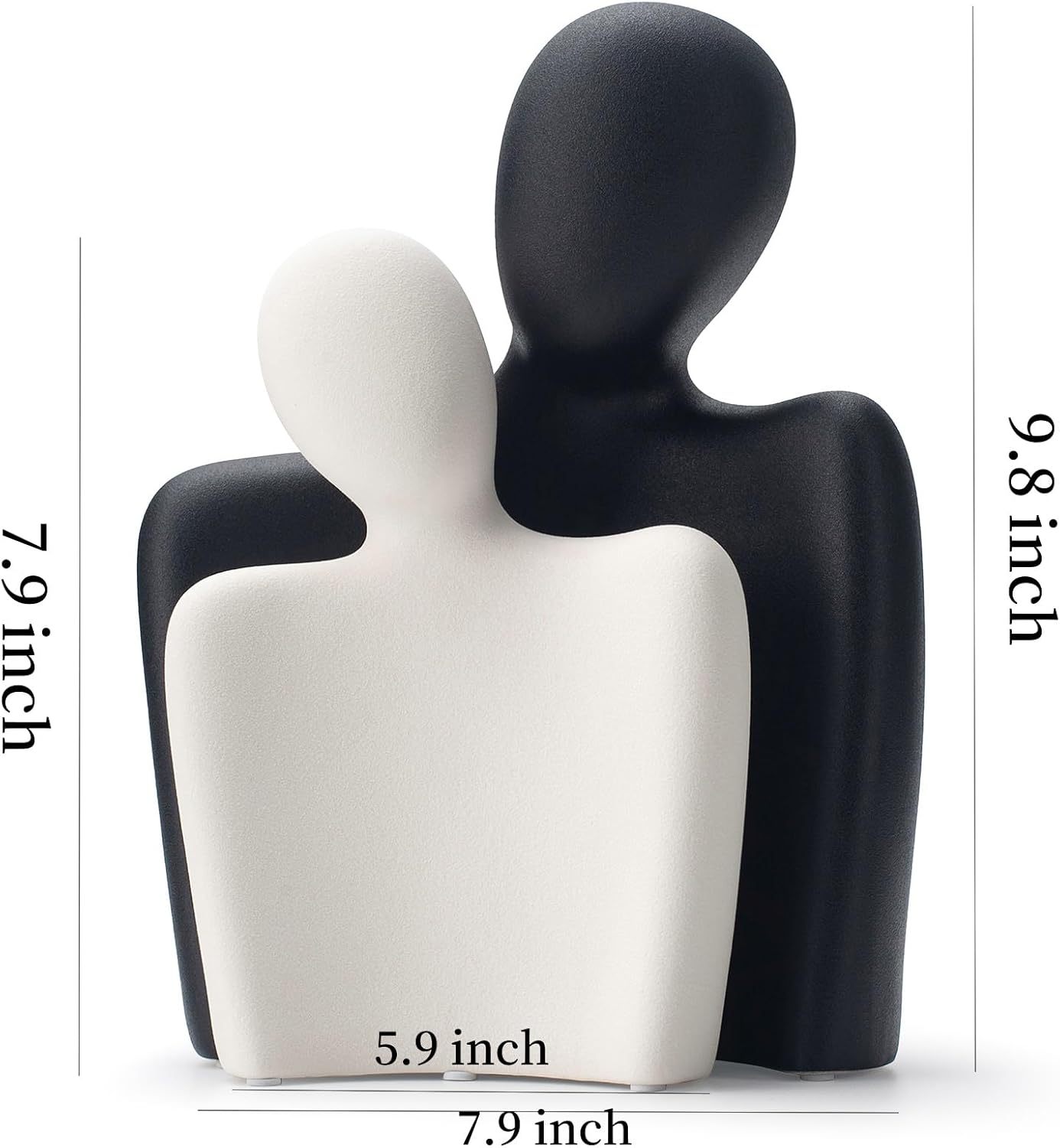 Ceramic Couple Statues / Black White