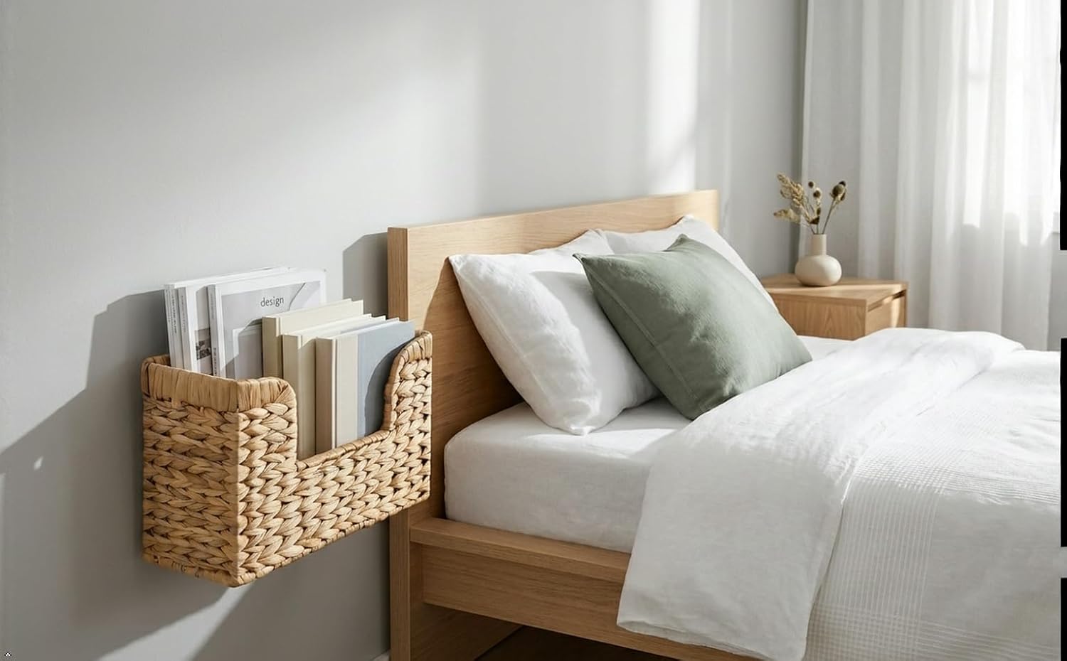 Wall Mounted Woven Magazine Basket
